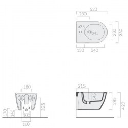 BIDET DREAM SOSP 52CM SCHEDA TEC